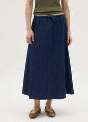 OVS Women'S Long Skirt In Pure Blue Cotton Regular Fit