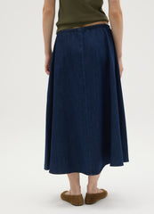 OVS Women'S Long Skirt In Pure Blue Cotton Regular Fit