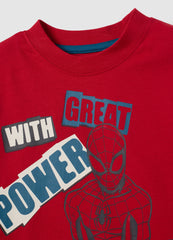 OVS Red Pure Cotton Children'S T-Shirt Regular Fit With Spiderman Print