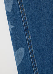 OVS Girls' Blue Cotton Wide Leg Jeans