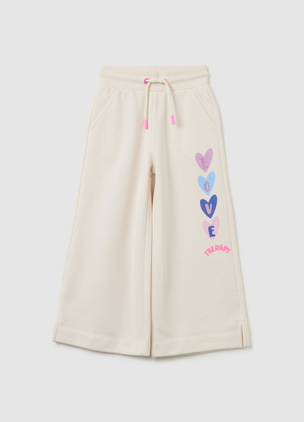 OVS Girls' Beige Cotton Blend Jogger Trousers