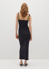 OVS Ruched Black Long Dress