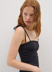 OVS Ruched Black Long Dress