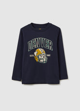 OVS Children'S T-Shirt In Pure Blue Cotton, Regular Fit