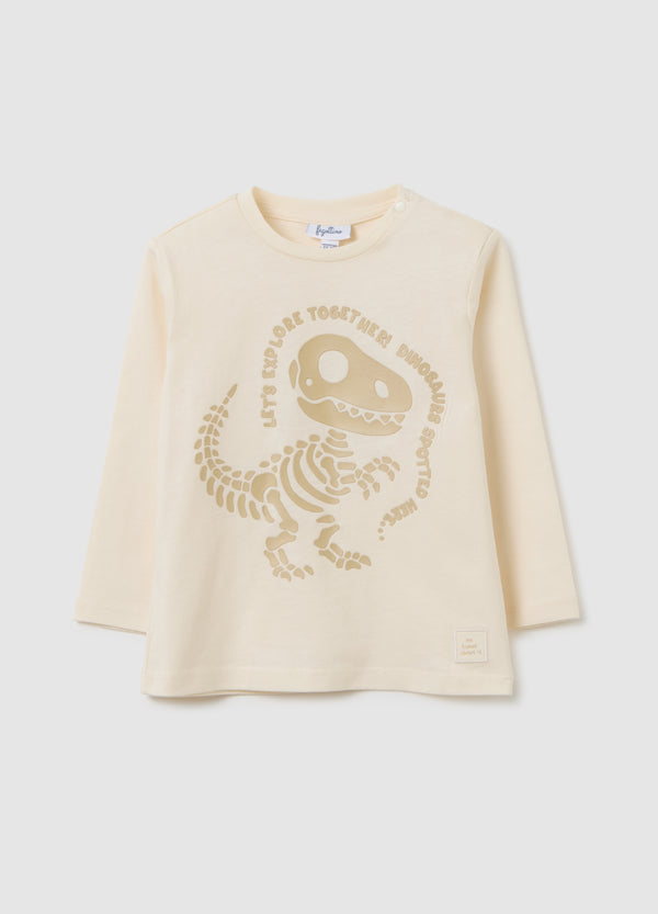 OVS Children'S Beige Pure Cotton Regular Fit T-Shirt