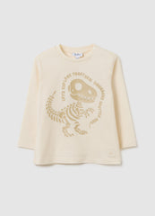 OVS Children'S Beige Pure Cotton Regular Fit T-Shirt