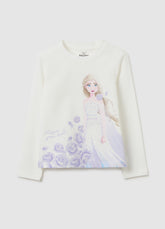 OVS Girls' White Regular Fit Stretch Cotton Top