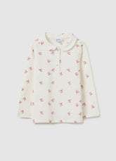 OVS Girls' White Stretch Cotton Polo Regular Fit