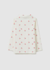 OVS Girls' White Stretch Cotton Polo Regular Fit