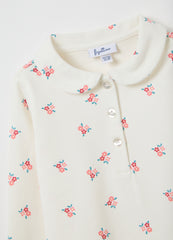 OVS Girls' White Stretch Cotton Polo Regular Fit