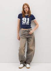 OVS Blue Stretch Cotton T-Shirt Regular Fit