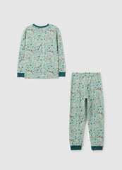OVS Boys' Green Pure Cotton Pyjama Regular Fit