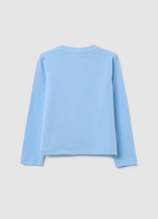 OVS Girl'S Blue Stretch Cotton Top Regular Fit