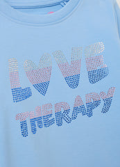 OVS Girl'S Blue Stretch Cotton Top Regular Fit