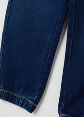 OVS Relaxed Fit Blue Cotton Blend Jog Denim For Children