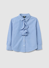 OVS Girl'S Multicolour Regular-Fit Cotton Blend Shirt With Ruffles