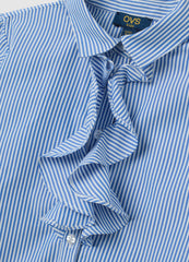 OVS Girl'S Multicolour Regular-Fit Cotton Blend Shirt With Ruffles