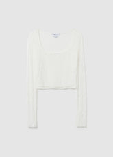 OVS White Long Top In Stretch Fabric