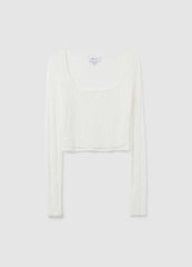 OVS White Long Top In Stretch Fabric