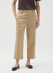 OVS Beige Cotton Trousers Regular Fit
