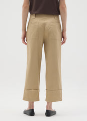 OVS Beige Cotton Trousers Regular Fit