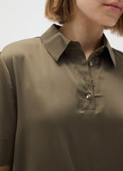 OVS Brown Satin Regular Fit Shirt