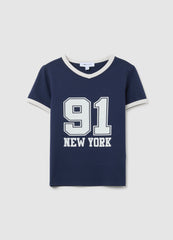 OVS Blue Stretch Cotton T-Shirt Regular Fit