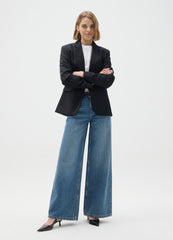 OVS Black Regular Fit Viscose Blend Blazer