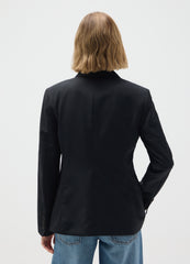 OVS Black Regular Fit Viscose Blend Blazer