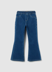 OVS Girls' Blue Flare Cotton Blend Jeggings