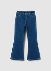 OVS Girls' Blue Flare Cotton Blend Jeggings