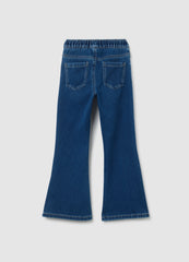 OVS Girls' Blue Flare Cotton Blend Jeggings