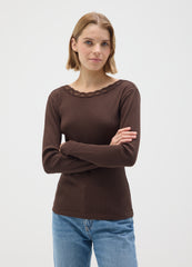 OVS Brown Pure Cotton Regular Fit Sweater