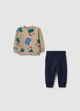 OVS Children'S Outfit In Pure Beige And Green Cotton