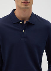 OVS Men'S Regular Fit Blue Cotton Polo Shirt