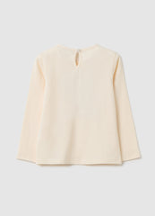 OVS Regular Fit Beige Cotton Baby Girl T-Shirt