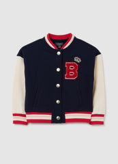 OVS Girls' Regular Fit Pure Cotton Blue Sweatshirt