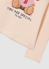 OVS Girls' Beige Cotton Regular Fit Sweater