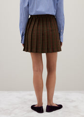 OVS Brown Wool-Blend Pleated Skirt
