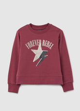 OVS Regular Fit Red Pure Cotton Girl'S Sweatshirt