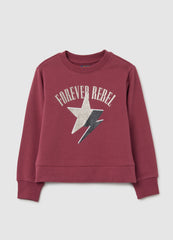 OVS Regular Fit Red Pure Cotton Girl'S Sweatshirt