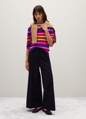 OVS Wide Leg Blue Trousers
