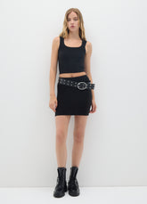 OVS Women'S Black Stretch Blend Top