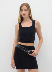 OVS Women'S Black Stretch Blend Top