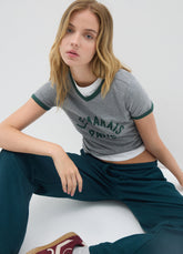 OVS Grey Stretch Cotton Regular Fit T-Shirt