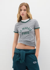 OVS Grey Stretch Cotton Regular Fit T-Shirt