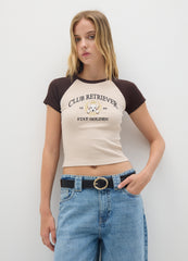 OVS Fitted Multicolour Stretch Cotton T-Shirt