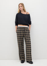 OVS Multicolour Checked Wide-Leg Trousers