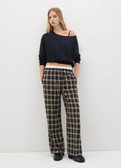 OVS Multicolour Checked Wide-Leg Trousers
