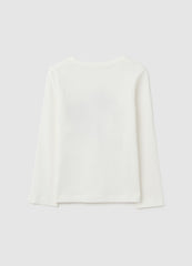OVS Girls' White Cotton Regular Fit Top